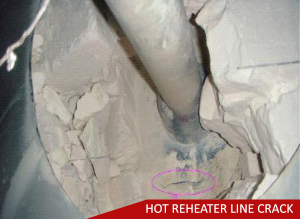 hot reheater line crack