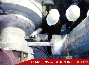 2 clamp installation in progress