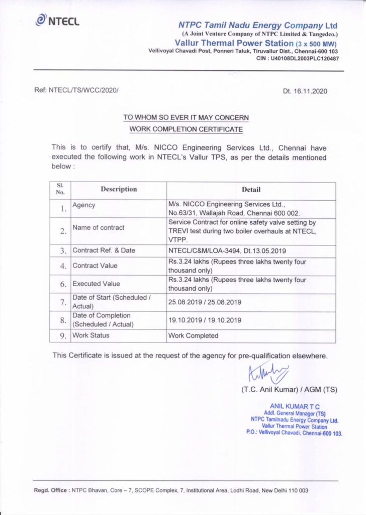 NTECL Vallur Performance Certificate 1