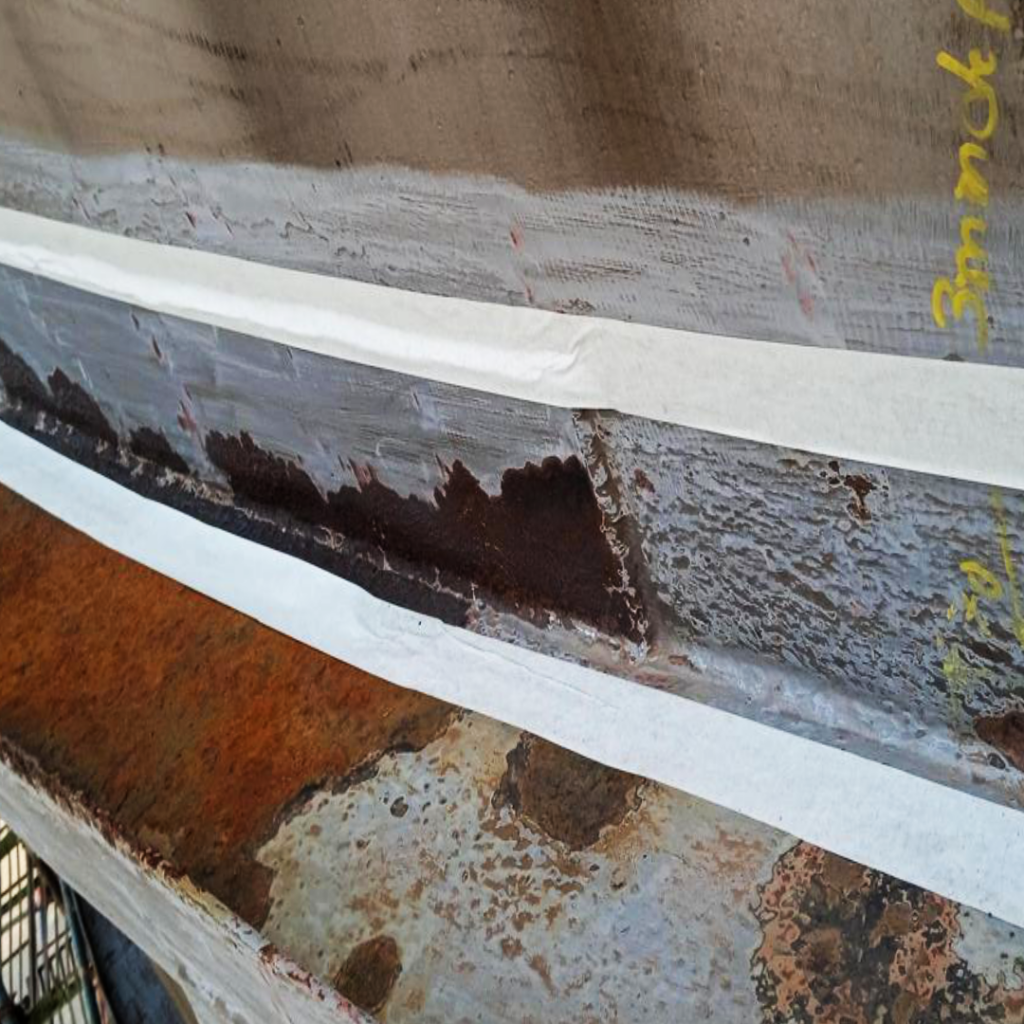 Application of Belzona coating in progress