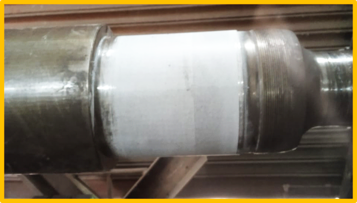 Wornout shaft repaired with Belzona 1111